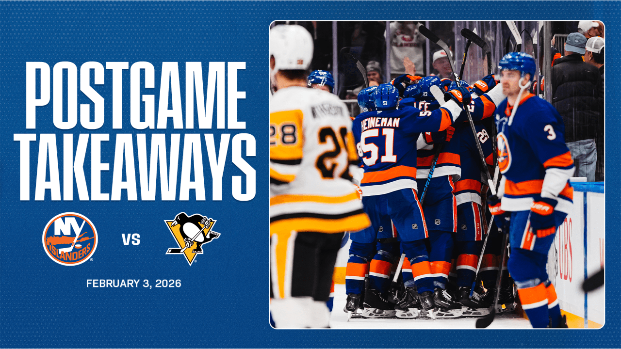 Takeaways: Horvat’s OT Winner Powers Islanders Past Penguins 5-4 Win