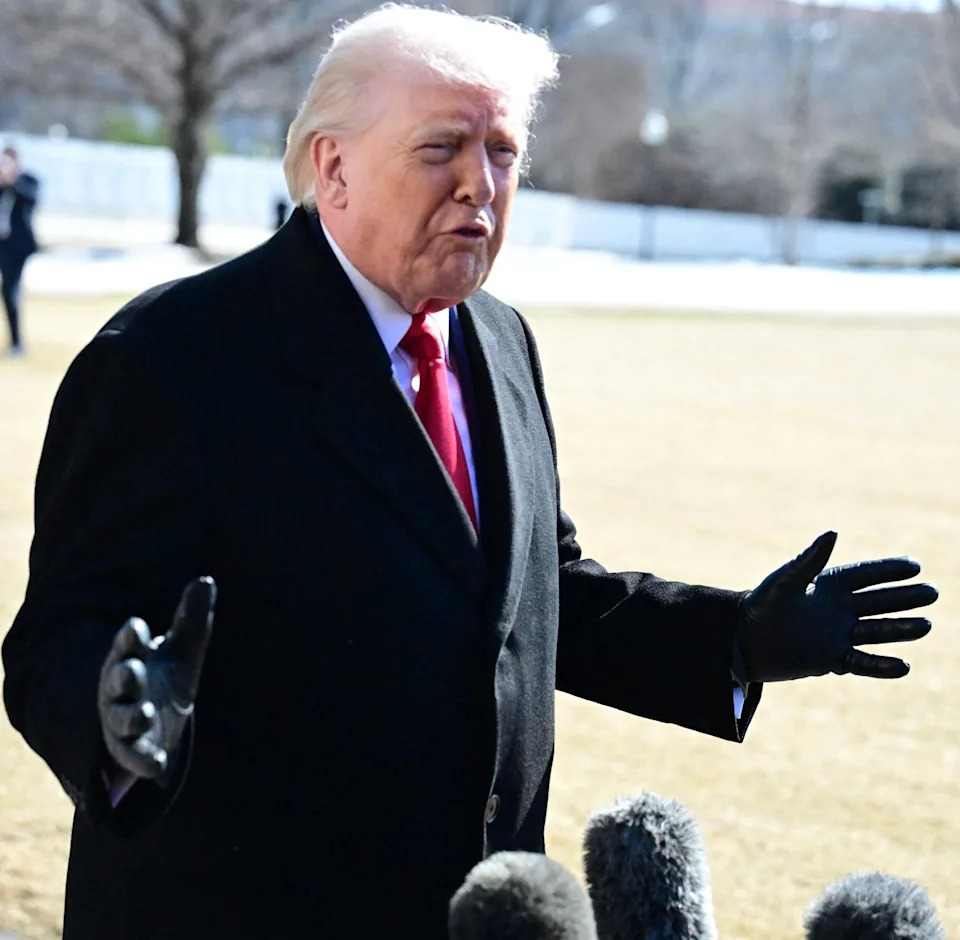 Donald Trump outside the White House