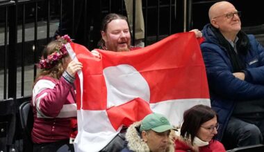 Fans raise Greenland flag at US-Denmark Olympic hockey game