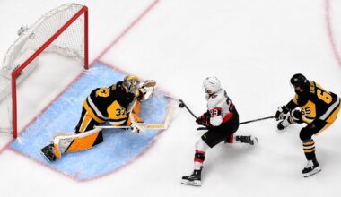 Penguins' six-game winning streak snapped with 3-2 loss to Ottawa Senators