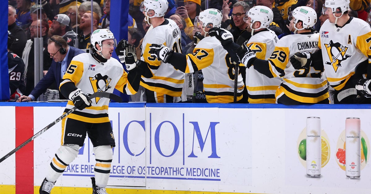 Avery Hayes scores twice in his NHL debut as Penguins beat Sabres