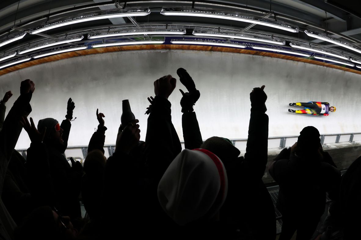 Germany's Timon Grancagnolo competes in luge singles on February 7.