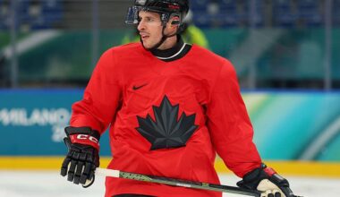 Sidney Crosby skates ahead of Team Canada's semifinal game, will not play Friday