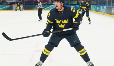 Detroit Red Wings' Lucas Raymond has shined for Sweden at the Olympics in Milan