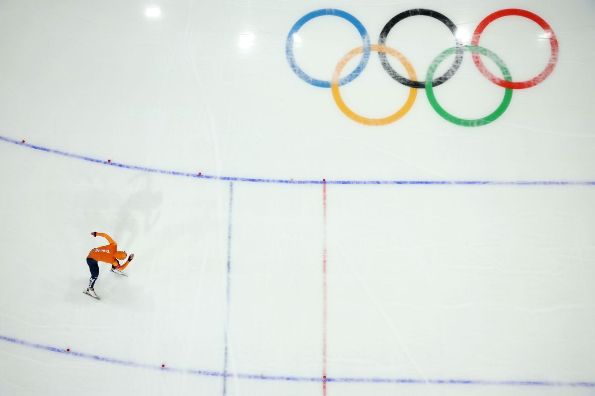 Femke Kok of Team Netherlands breaks the Olympic record and wins gold in the women's 500m speed skating on February 15.
