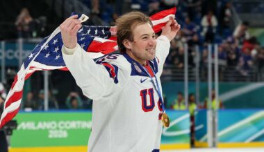 Bruins cheer teammates' Olympic medals as battle for playoff spot begins