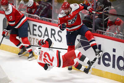 NHL Player Safety clears Tom Wilson after a hit on Logan Stankoven in the Capitals and Hurricanes game