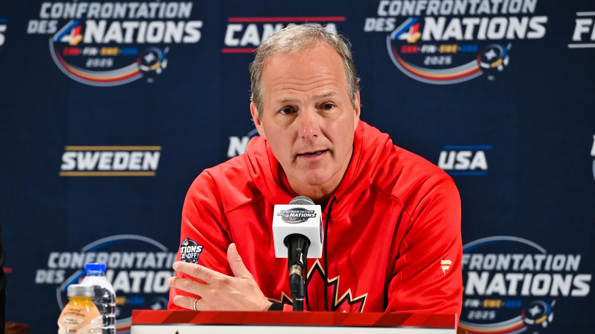 Jon Cooper during a press conference back in the 4 Nations