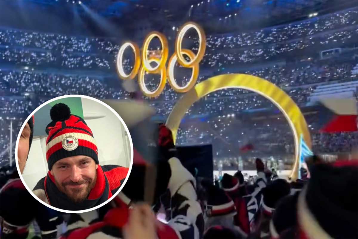Michal Kempny, a Capitals’ 2018 Stanley Cup champion, walks with Czechia during the Olympics’ Opening Ceremony