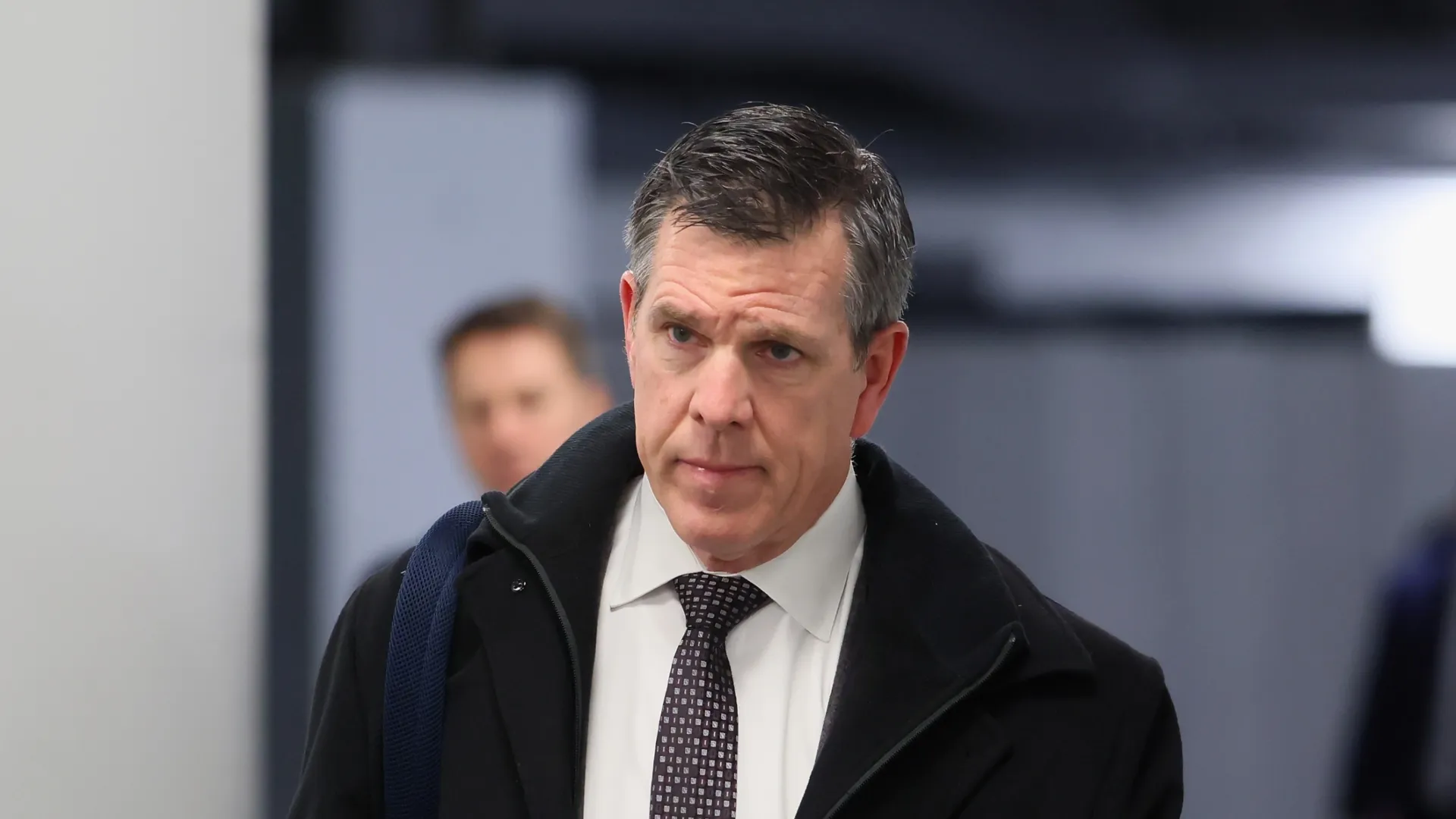 Mike Sullivan arrives at arena