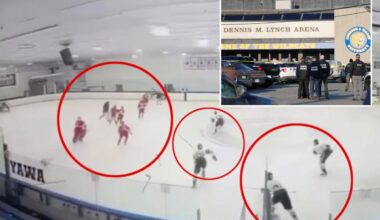 Chilling livestream footage captured moment shooting broke out at RI hockey game, killing 2 and injuring 3