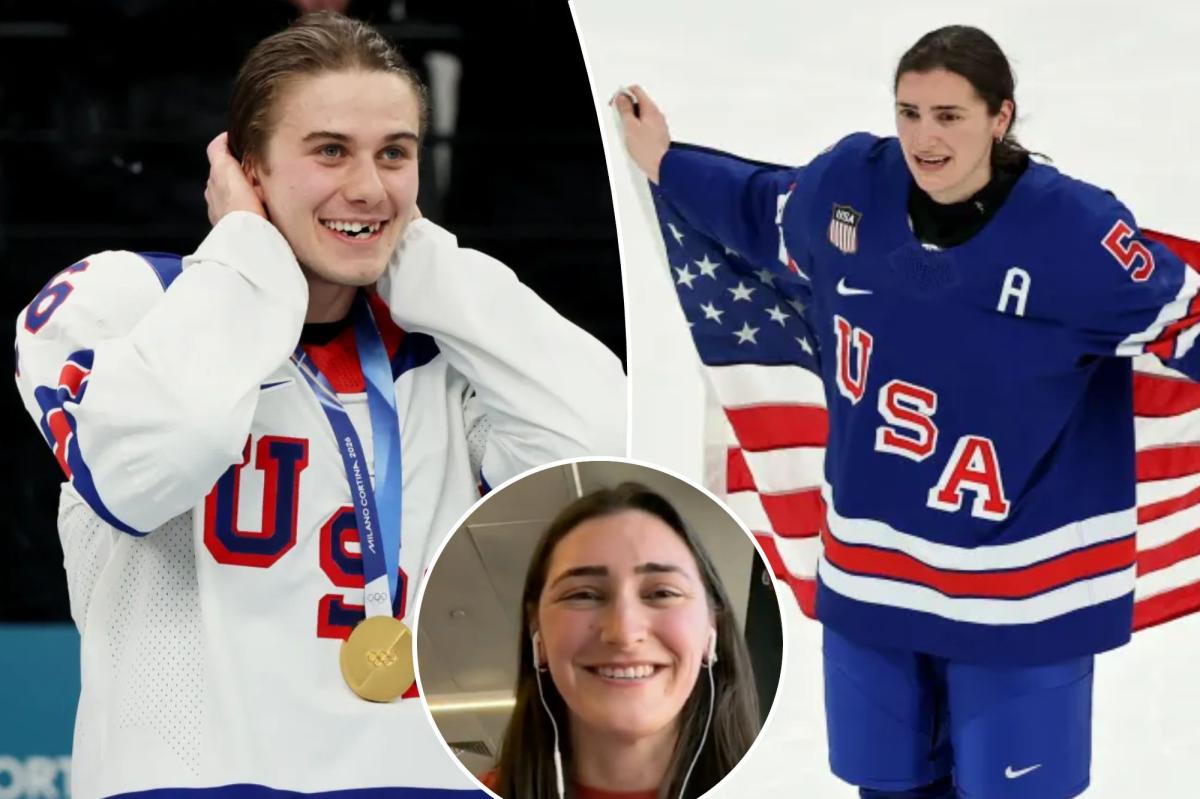 Jack Hughes, Megan Keller get candid about gold medal meetup