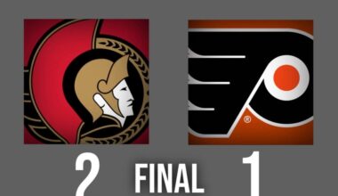 Flyers Can't Complete the OT-Comeback, Lose 2-1 vs Senators
