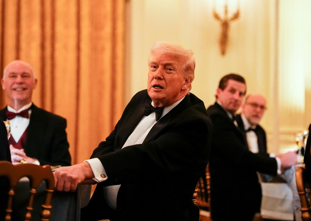 President Donald Trump during the Governors Dinner at the White House on Feb. 21, 2026.