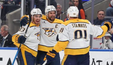 Forsberg Tallies Twice, Josi Scores Winner as Preds Beat Islanders to Finish Trip