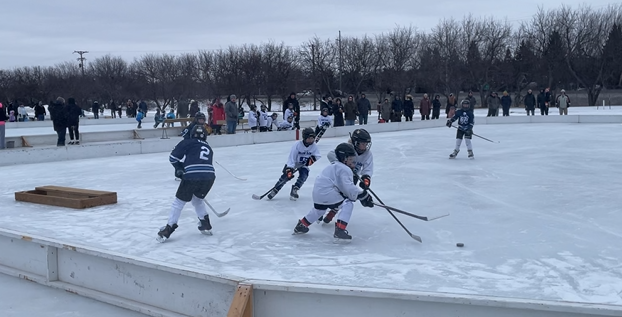 Youth Skaters Take to Lindenwood Park for Pond Hockey Action