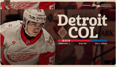 PREVIEW: Red Wings begin two-game road trip, visit NHL-leading Avalanche for second half of home-and-home set on Monday  