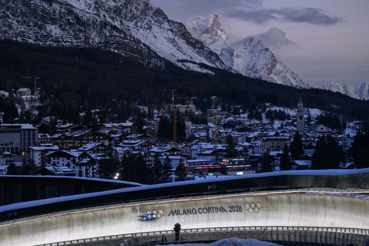 Sweden's Svante Kohala slides down the track during his third run in singles luge.