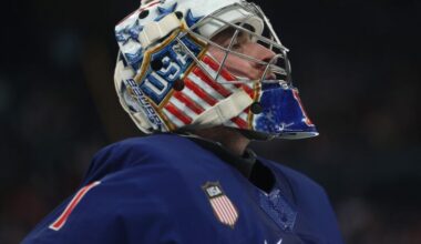 Jeremy Swayman responds to regrettable Olympic goal Saturday