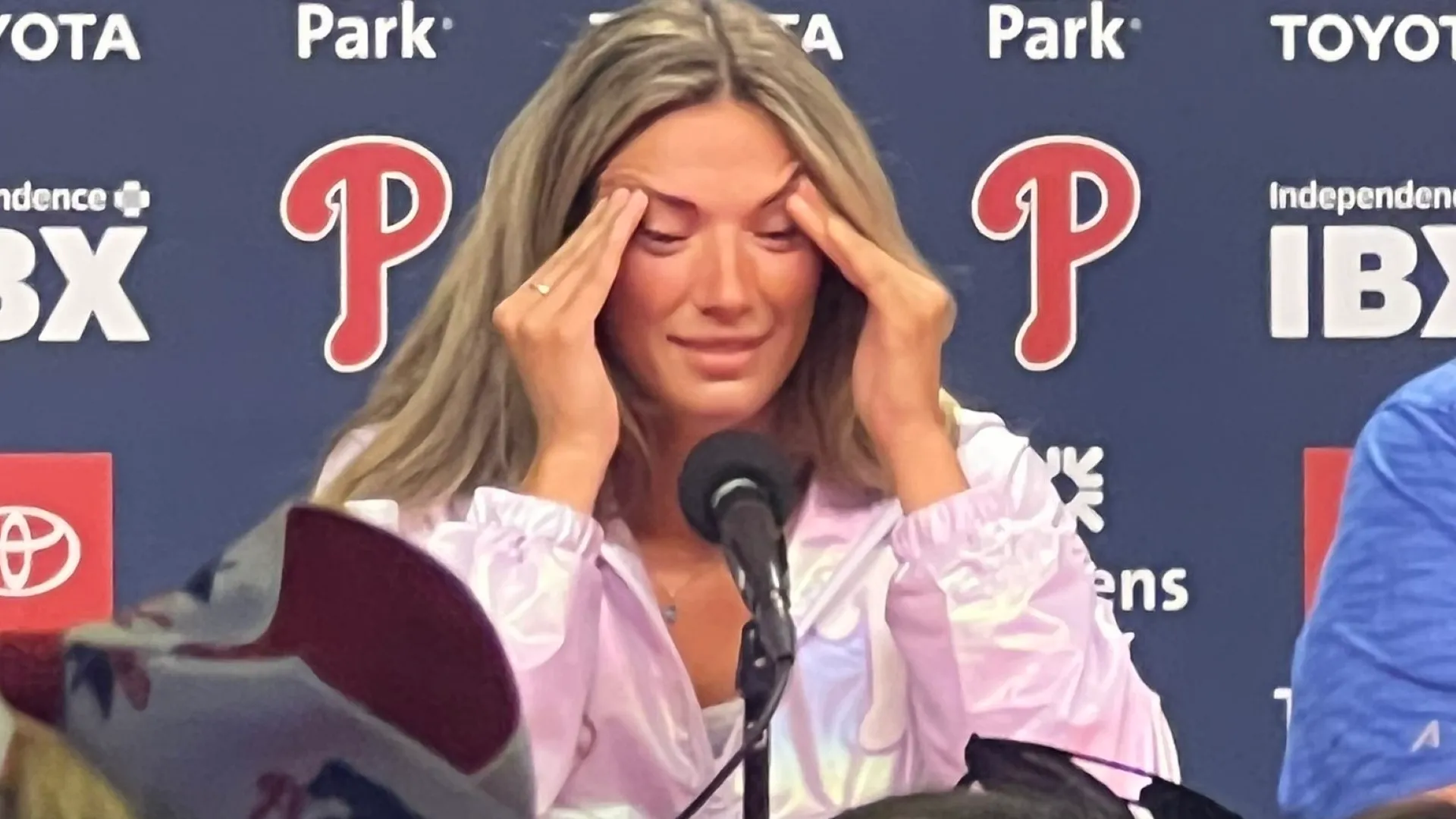 Taryn Hatcher duing a press conference