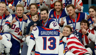 Team USA honors Johnny Gaudreau after defeating Canada to win the gold medal
