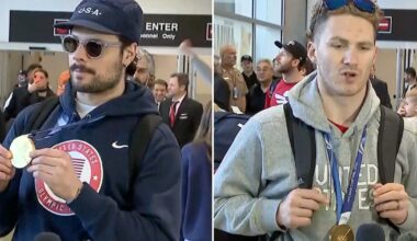 Men's hockey team lands in Miami to heroes' welcome