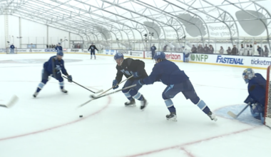 Lightning skate at Raymond James Stadium for the first time