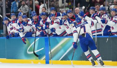 Whitefish native Jake Sanderson, Team USA hammer Latvia in Olympic opener