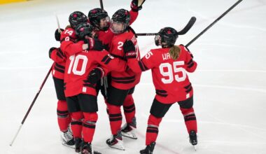 Poulin breaks Olympic record for career women's hockey goals with 20