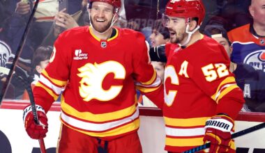 Lomberg scores tiebreaking goal in 3rd and Flames top scuffling Oilers 4-3 to take season series