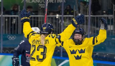 Johansson scores women's hockey Olympic tournament-leading 4th goal in Sweden's 4-0 win over France