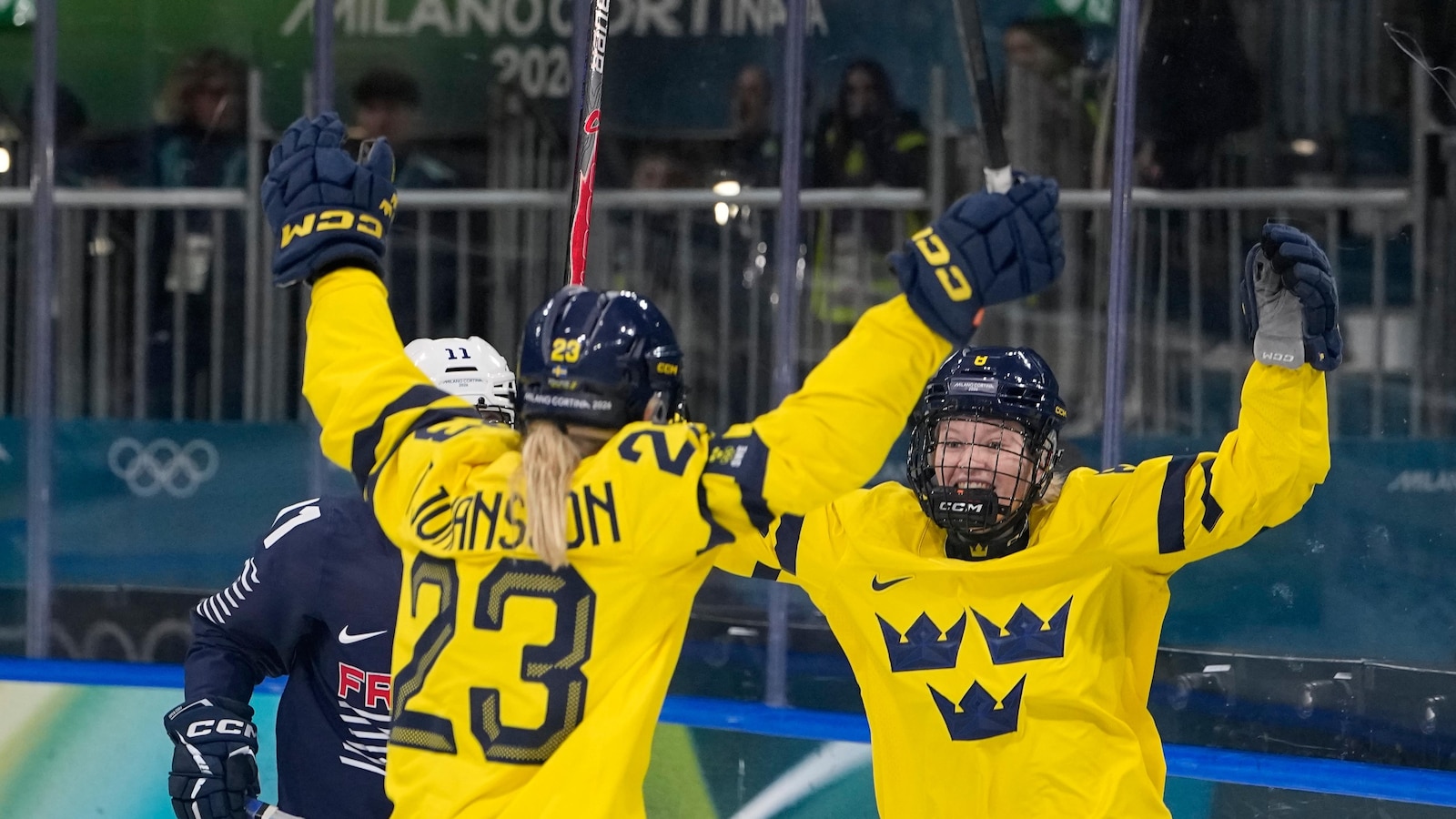 Johansson scores women's hockey Olympic tournament-leading 4th goal in Sweden's 4-0 win over France