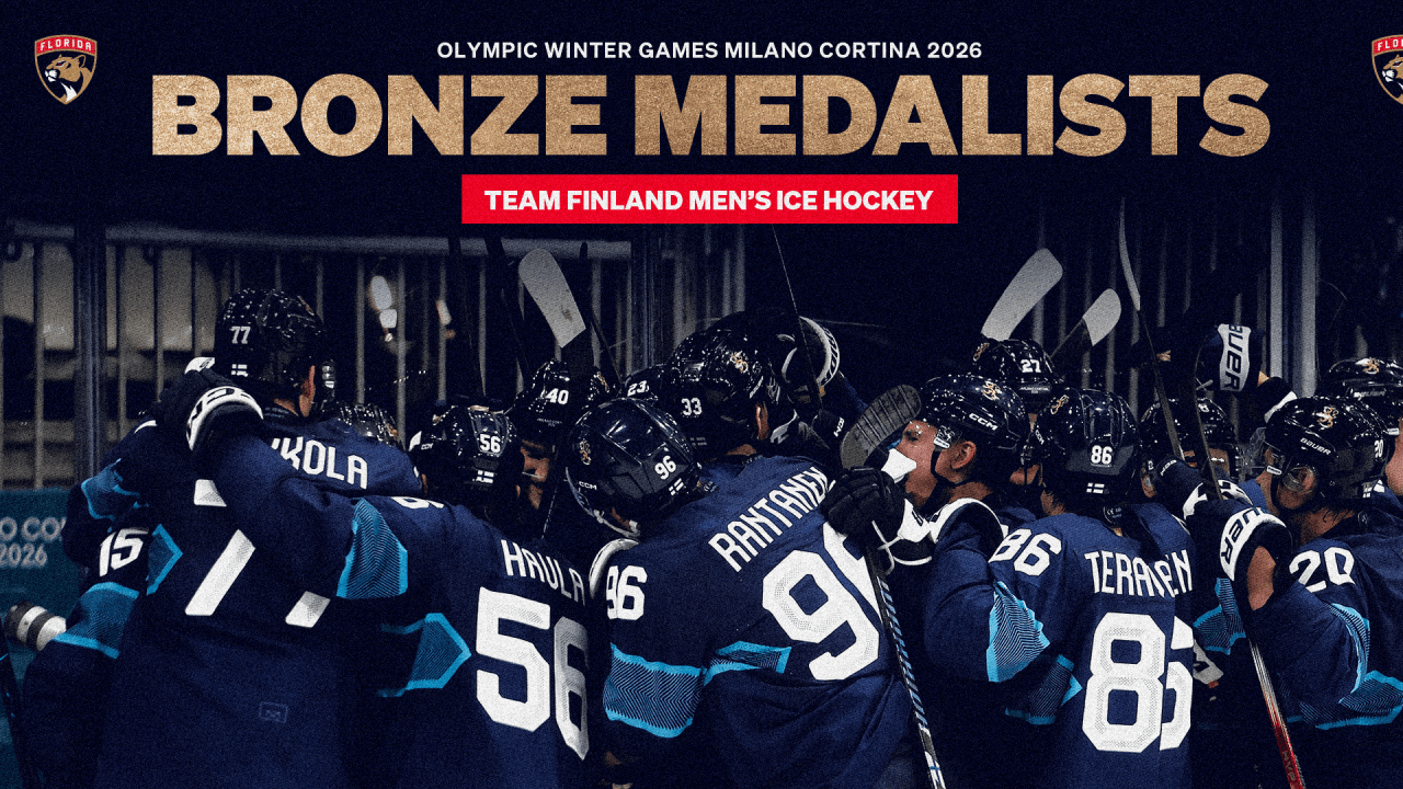 Florida Panthers Anton Lundell, Eetu Luostarinen and Niko Mikkola Win Bronze Medal for Finland at the Olympic Winter Games Milano Cortina 2026