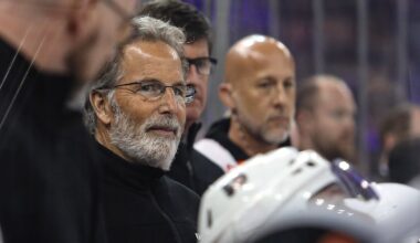 Apr 11, 2024; New York, New York, USA; Philadelphia Flyers head coach John Tortorella during the second period against the New York Rangers at Madison Square Garden. Mandatory Credit: Danny Wild-Imagn Images