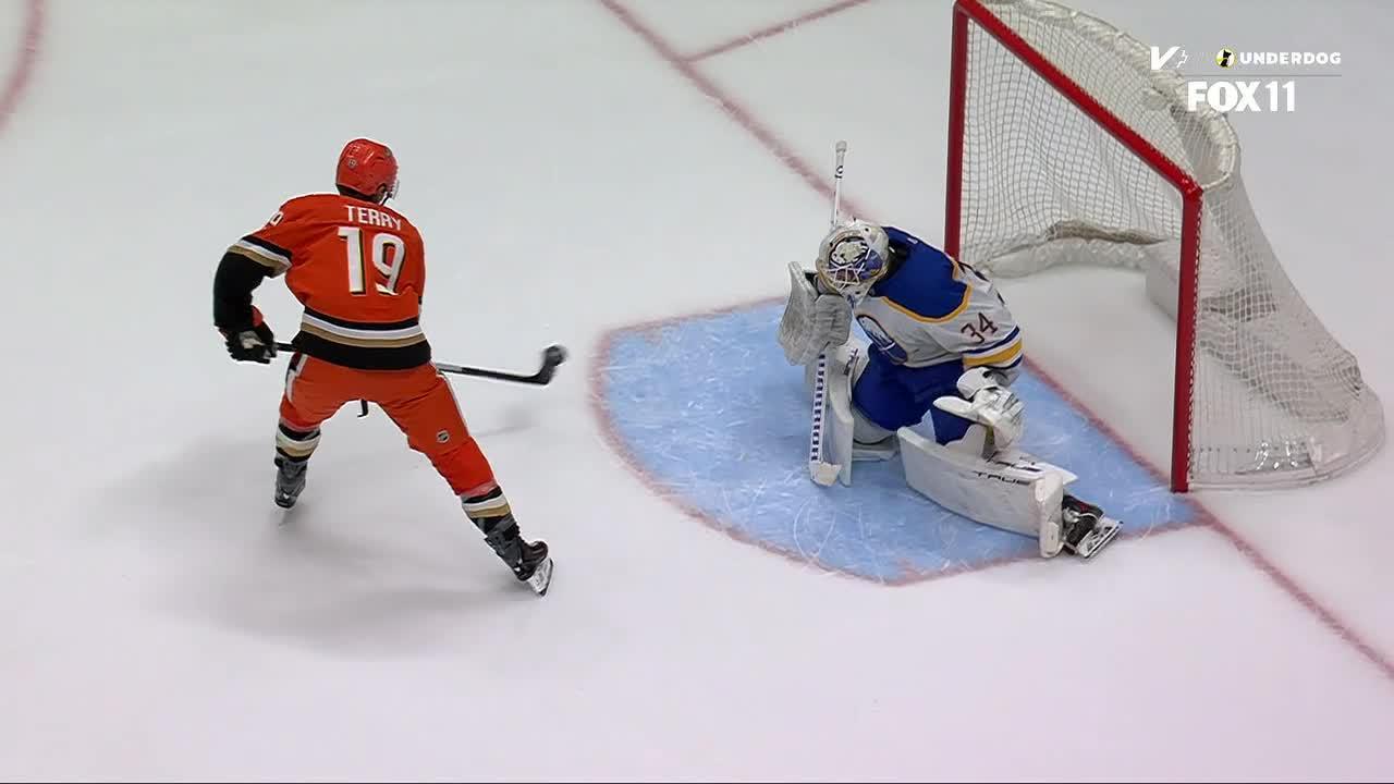 Ducks' Terry scores in OT for 6-5 victory that ends road winning streaks for Lyon and Sabres
