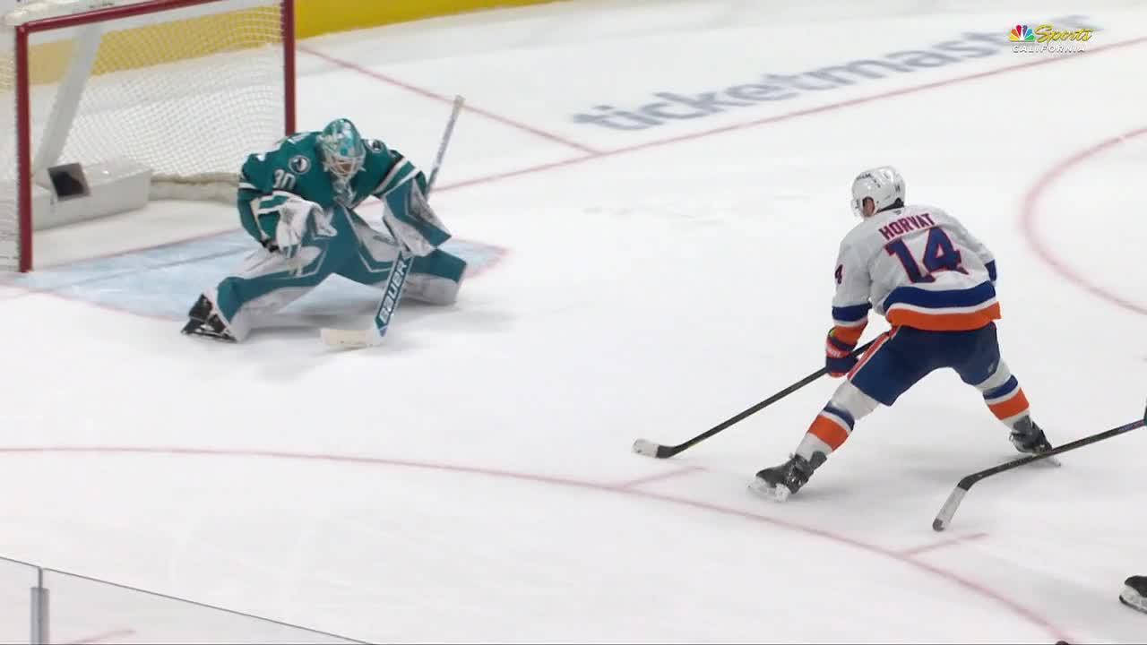 Horvat scores winner in OT as Islanders edge Sharks 2-1