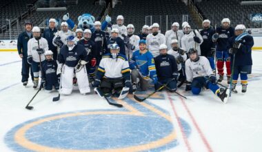 NHLPA Goals & Dreams and Nathan Walker donate 25 sets of equipment to Blues Special Hockey | The Home Of The Players