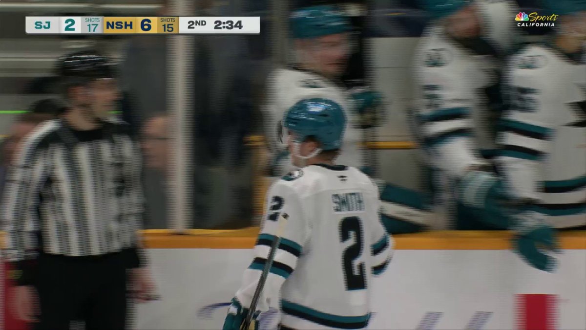 Tyler Toffoli's goal on deflection restores Sharks' lead over Senators