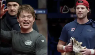 Cole Caufield leads Canadiens locker room celebration after 6-2 win over Capitals