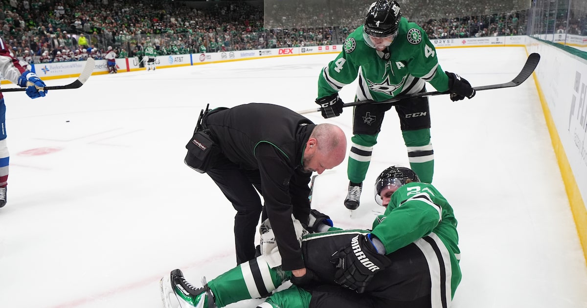 Stars’ Roope Hintz exits game vs. Colorado with injury, needs assistance skating off ice