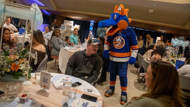 Islanders mascot Sparky makes an appearance at the Islanders Children’s...