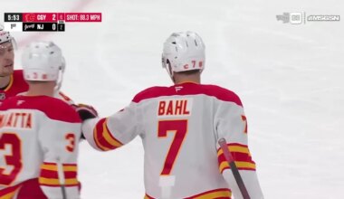Kevin Bahl with a Goal vs. New Jersey Devils