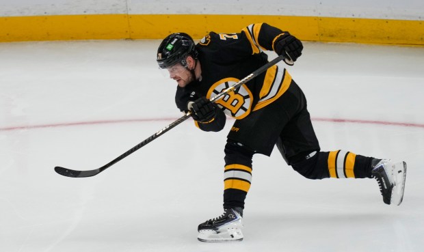 Boston Bruins left wing Viktor Arvidsson during an NHL game earlier this season at TD Garden. (AP Photo/Charles Krupa)