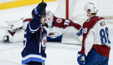 Pair of goals by Mark Scheifele not enough, as Winnipeg Jets fall 3-2 to league-leading Avs
