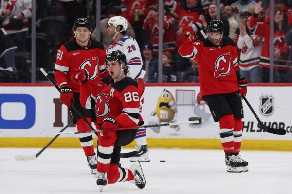 Jack Hughes, Devils bid to sweep season series from Rangers