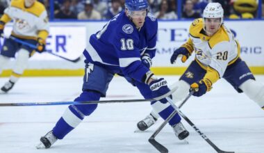 Corey Perry's late score lifts Lightning past Predators, to top of Atlantic