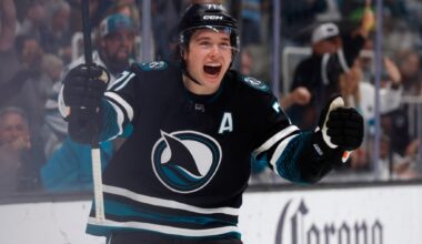 San Jose Sharks' Macklin Celebrini reaches 100 points in game vs. St. Louis