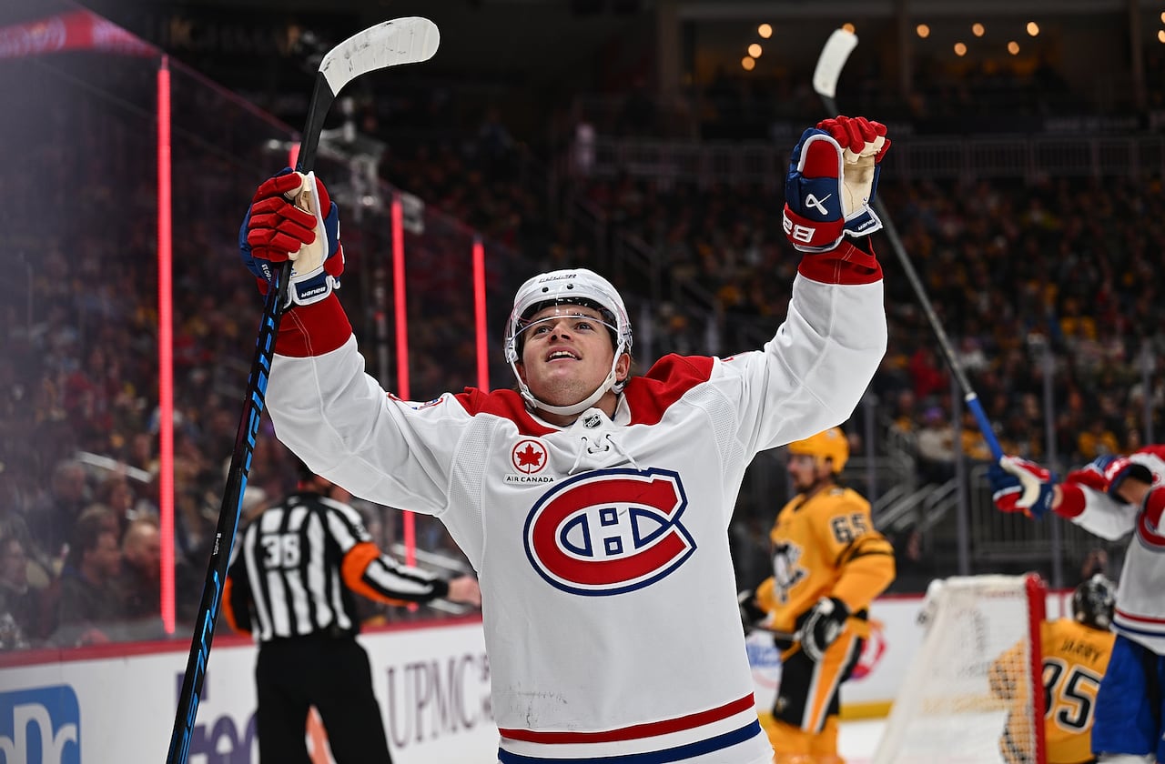 A men's hockey player.