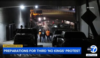 Gates installed on 101 Freeway ramps in downtown Los Angeles ahead of 'No Kings' protest