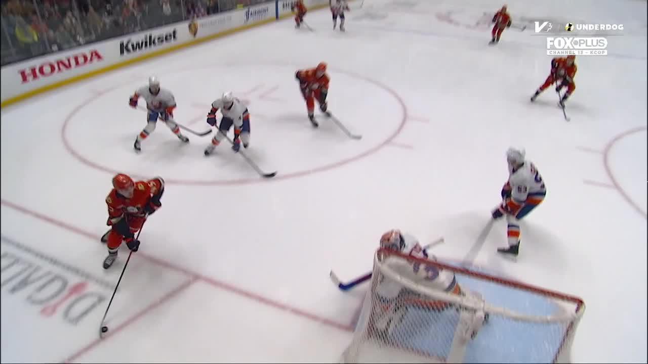 Cutter Gauthier scores twice, Ville Husso has 42 saves in Ducks' 5-1 win over Islanders